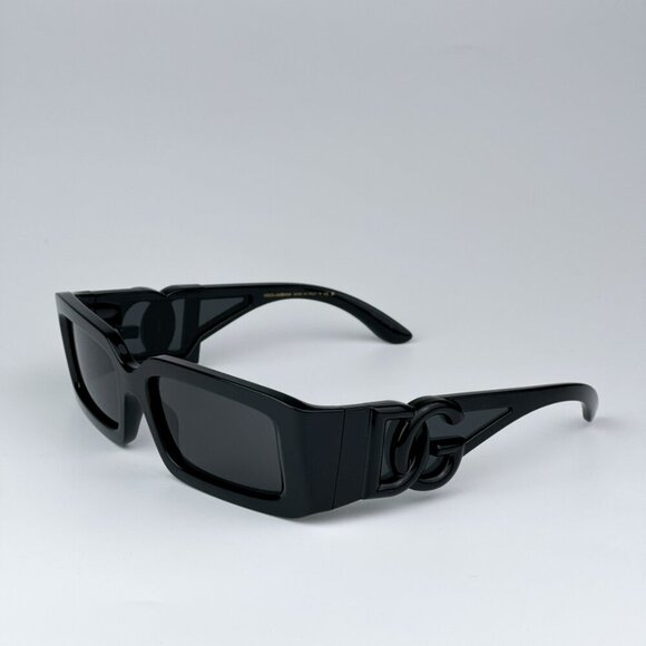 D&G DG6197 501/87 BRAND NEW Sunglasses Black Dark Grey Rectangle Unisex - Picture 6 of 12